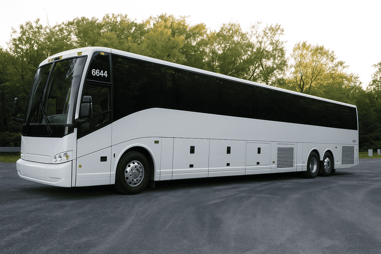 exterior of Charter Bus Rental Las Cruces coach bus